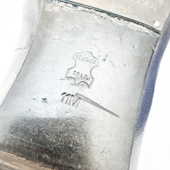 Tory Burch Gemini Cow Fur Link Loafer Leather Navy Blue Size 11 EUC - Picture 3 of 5